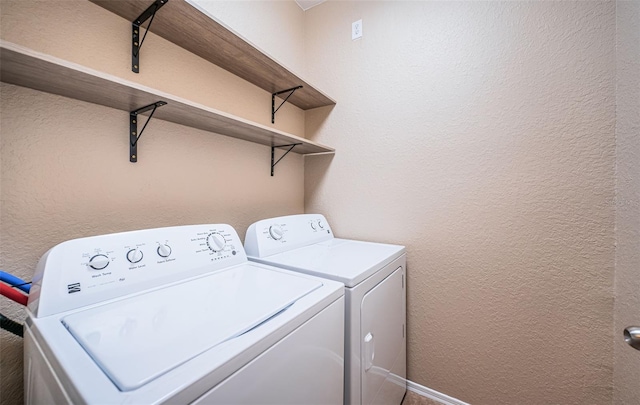 laundry area featuring independent washer and dryer