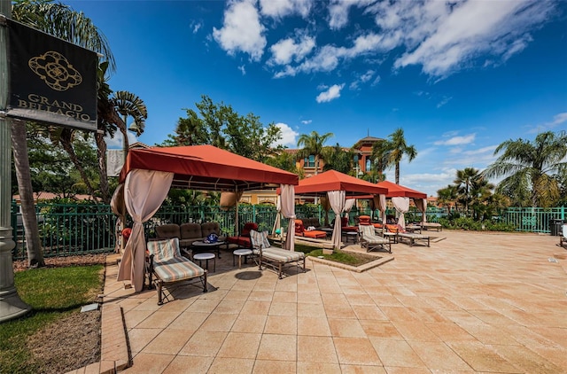 view of patio / terrace with a gazebo