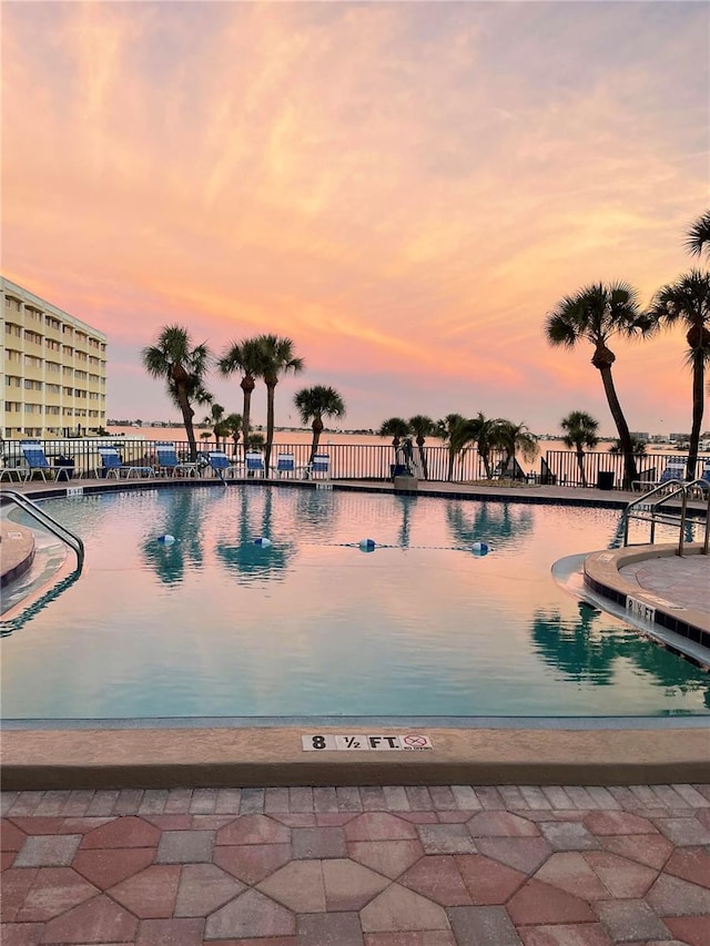 100 Bluff View Dr Unit 405C, Belleair Bluffs, FL 33770 - view of pool at dusk