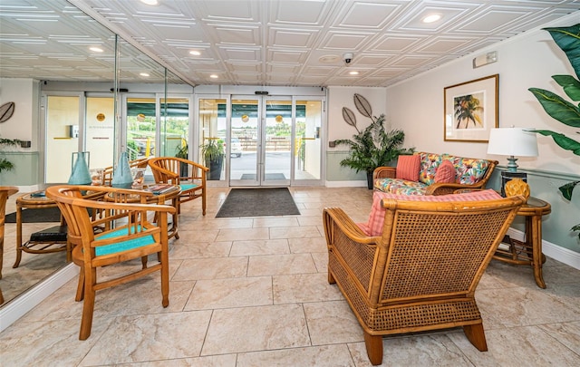 100 Bluff View Dr Unit 405C, Belleair Bluffs, FL 33770 - lobby with an ornate ceiling and recessed lighting