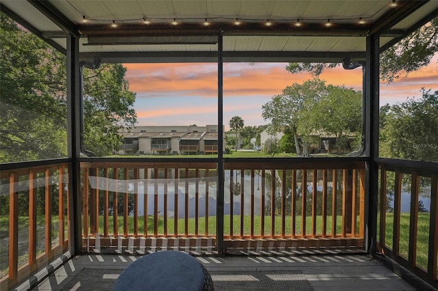 view of deck at dusk