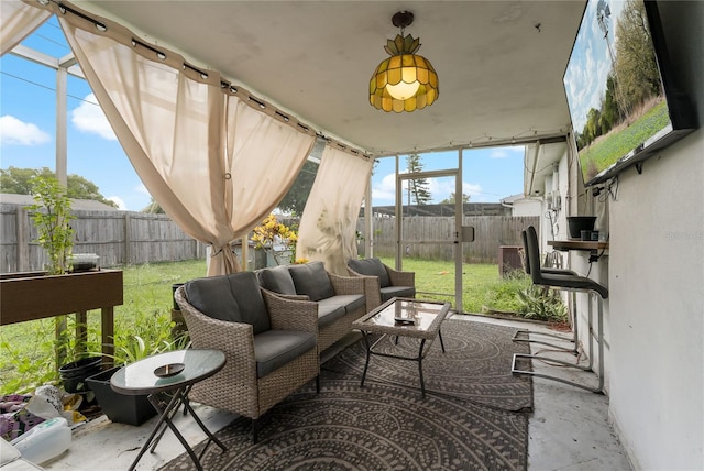 view of sunroom