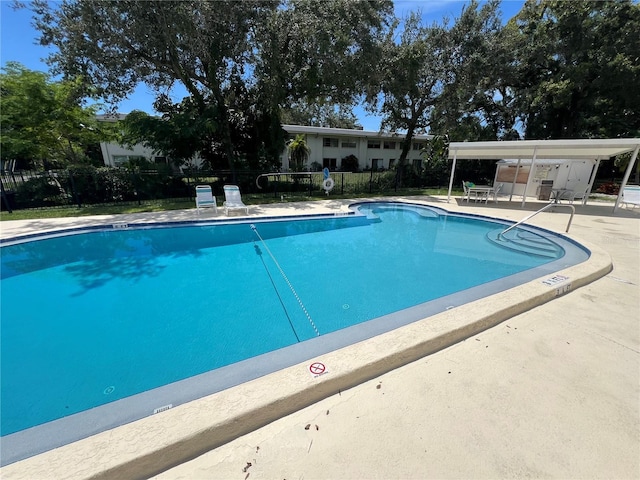 view of pool featuring a patio area