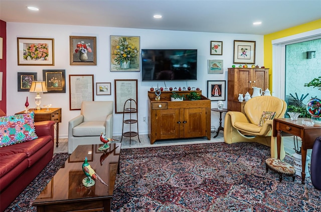 living room featuring wood-type flooring