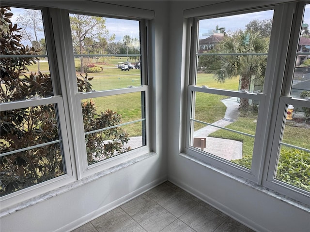 view of unfurnished sunroom