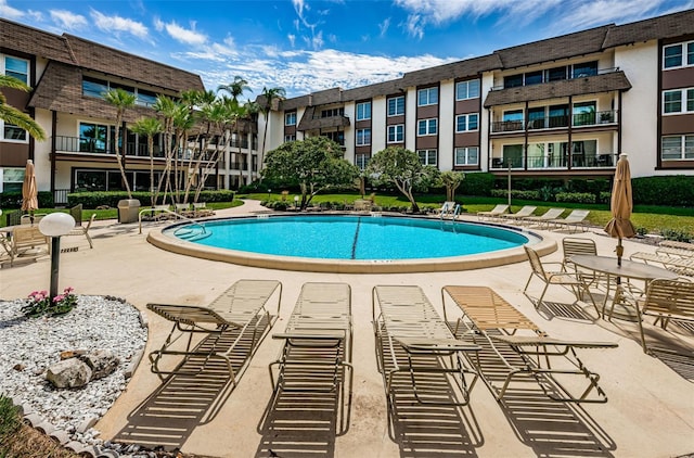 view of pool with a patio