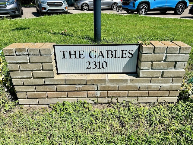 view of community sign