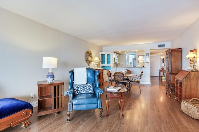 interior space with hardwood / wood-style flooring