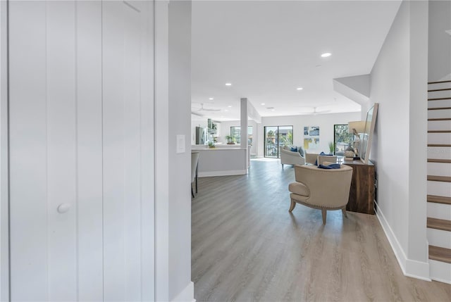 interior space featuring light wood-type flooring