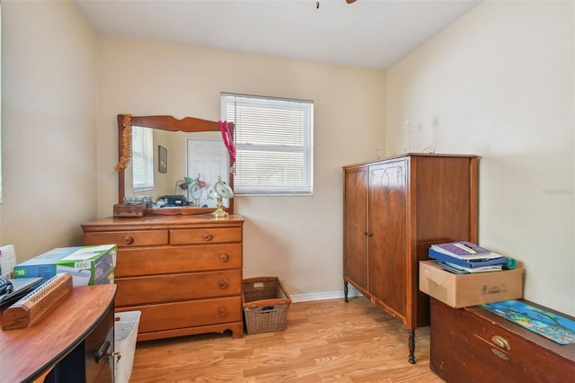 interior space with light hardwood / wood-style flooring