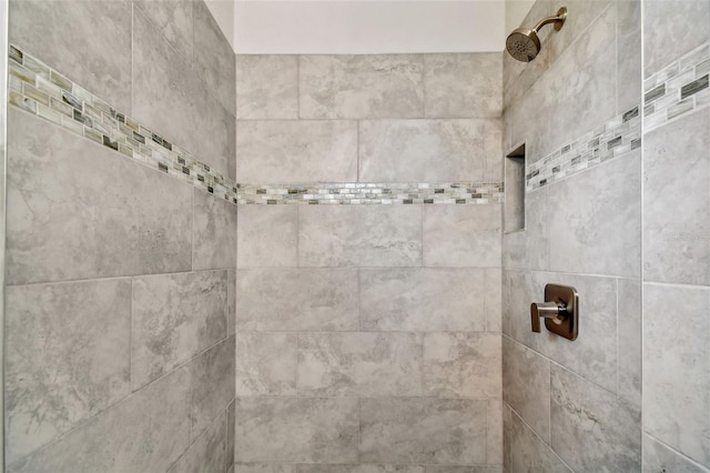 interior details with tiled shower