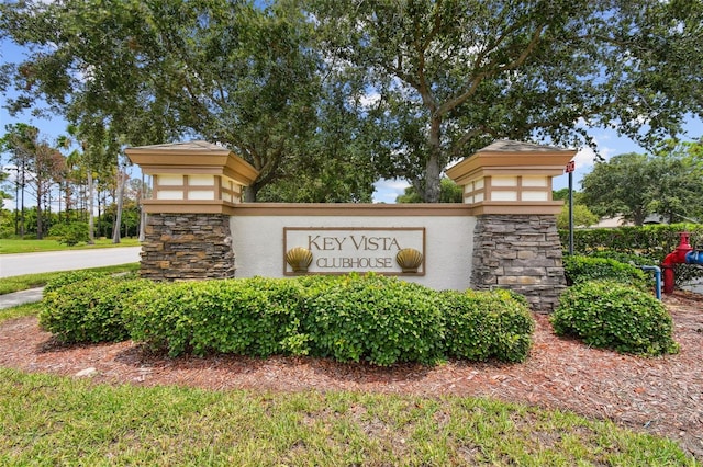 view of community sign