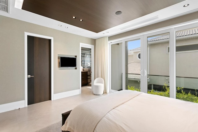 bedroom with access to exterior