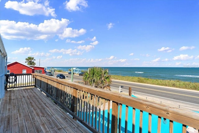 deck with a water view