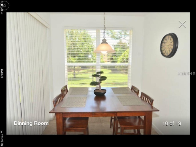 view of dining space