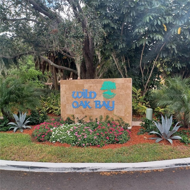 view of community sign