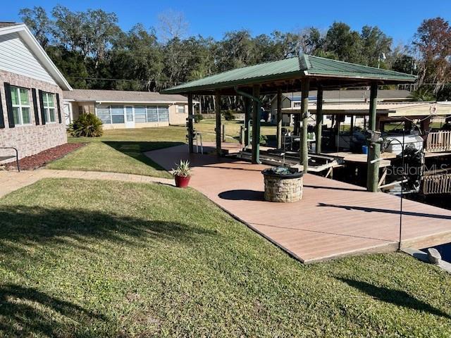 exterior space with a gazebo, a yard, and a patio