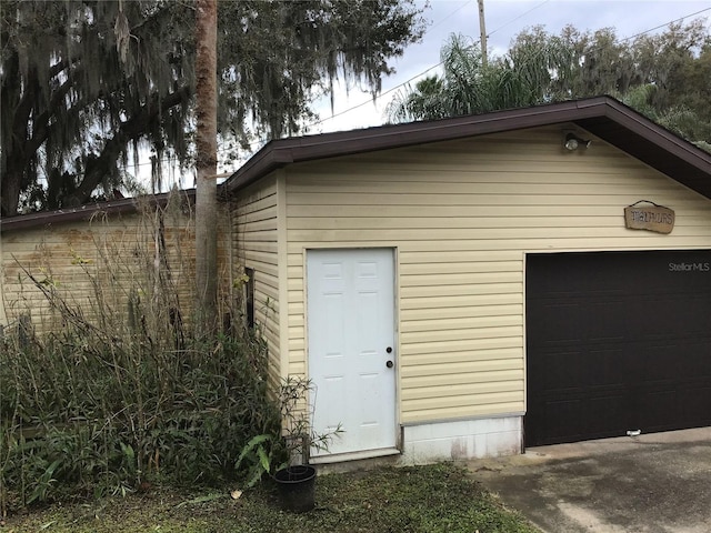 view of garage