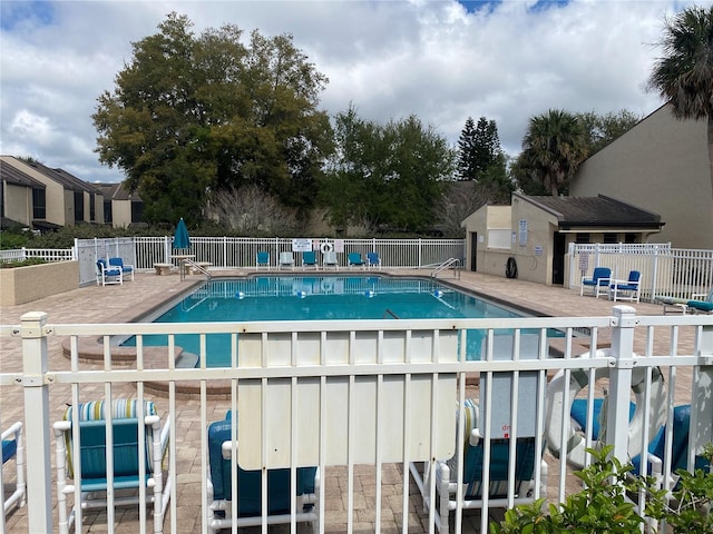 view of pool featuring a patio area