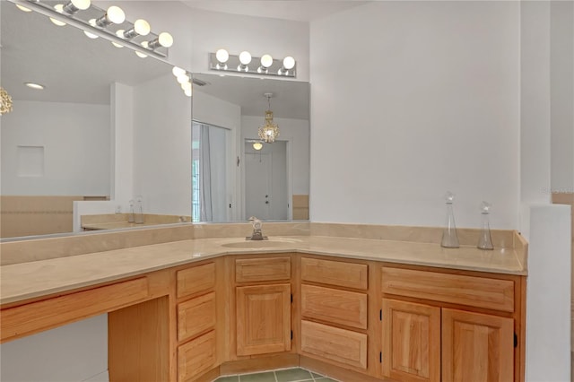 bathroom featuring vanity and tile patterned floors