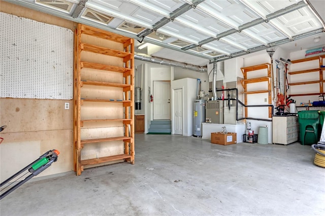 garage with gas water heater