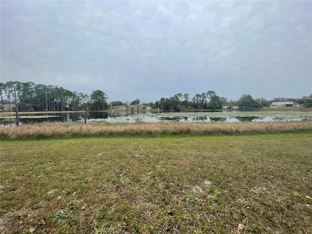 view of yard featuring a water view