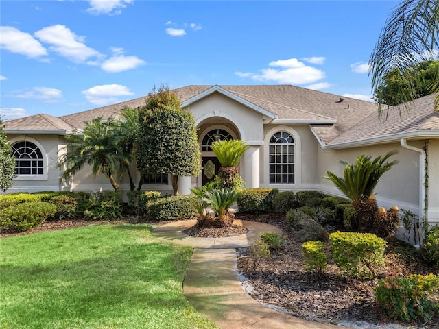 ranch-style house with a front yard