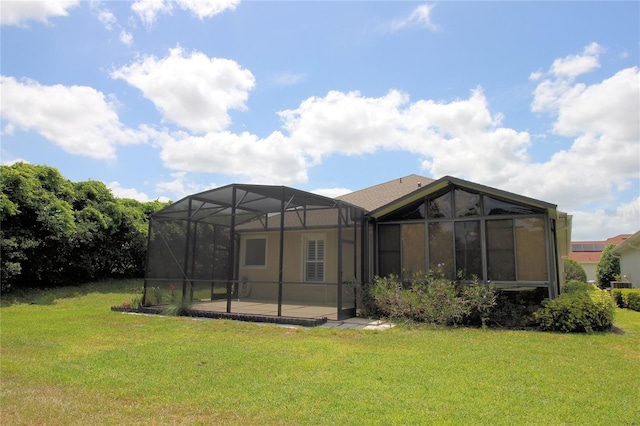 view of shed / structure featuring a yard