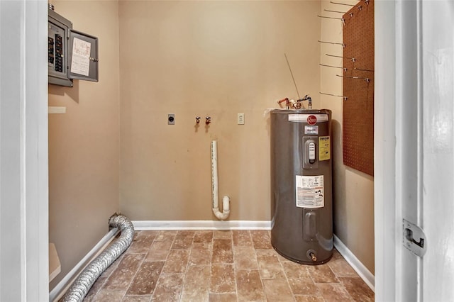 utility room with water heater