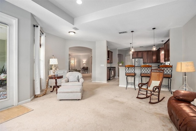 view of carpeted living room