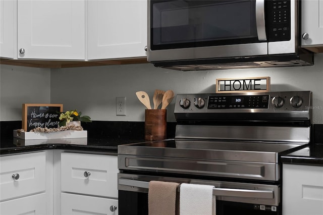 kitchen featuring white cabinetry and stainless steel appliances