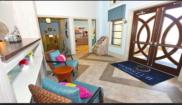 foyer with french doors