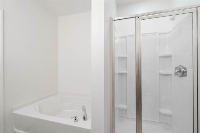 bathroom with plus walk in shower