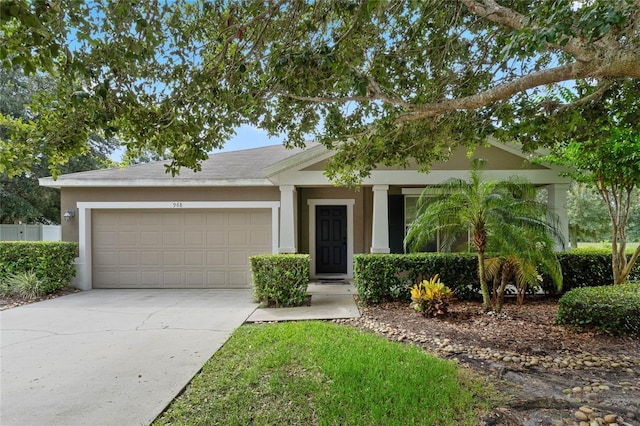 view of front of home with a garage