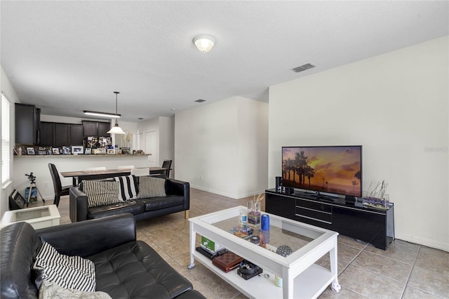 view of tiled living room