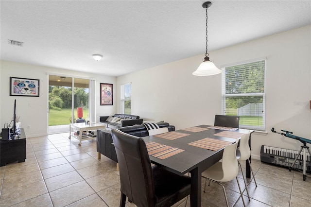 tiled dining room featuring a healthy amount of sunlight