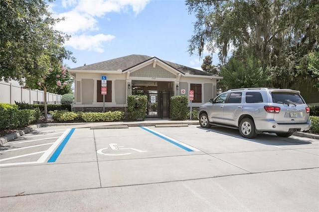 view of parking / parking lot