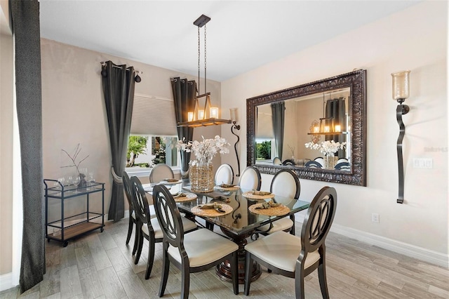 dining room with hardwood / wood-style floors