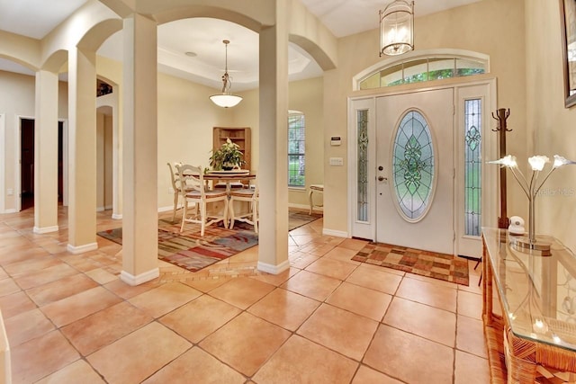 view of tiled foyer