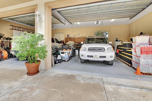 garage with a carport