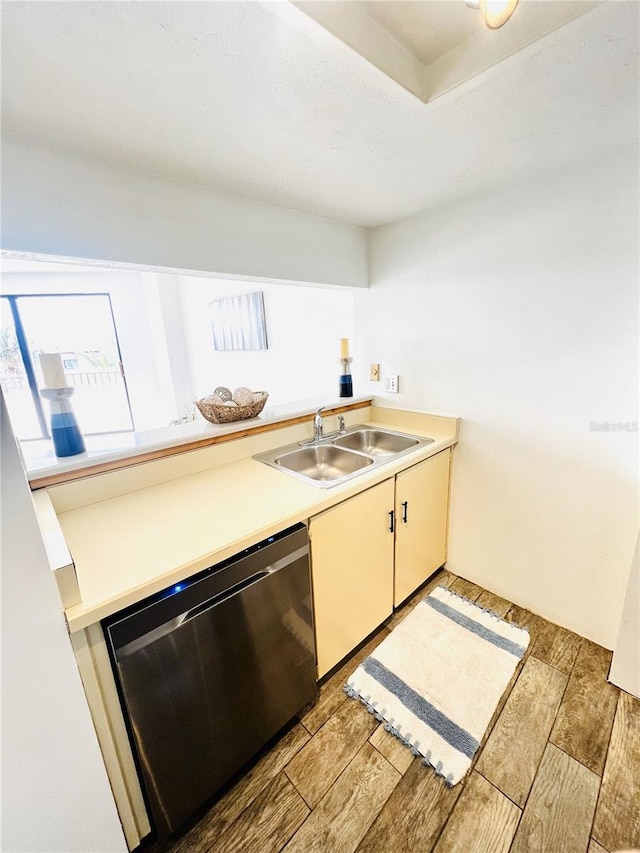 kitchen with black dishwasher and sink