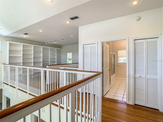 hall featuring light wood-type flooring