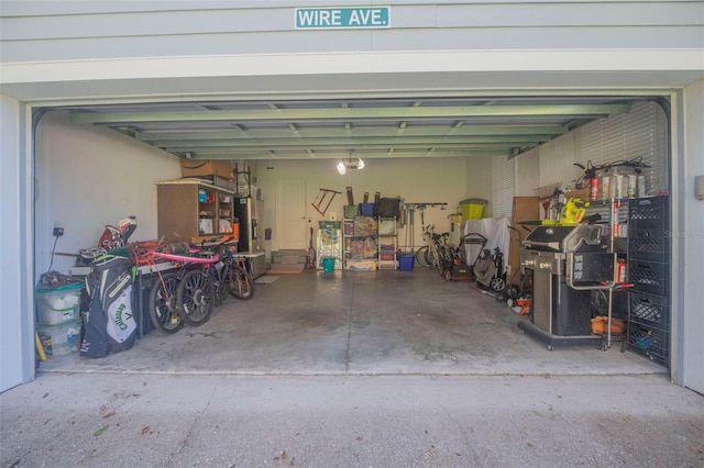 garage with water heater