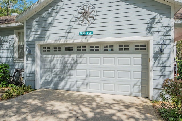 view of garage