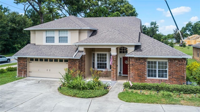 view of front of house featuring a garage