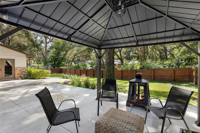 view of patio / terrace featuring a gazebo