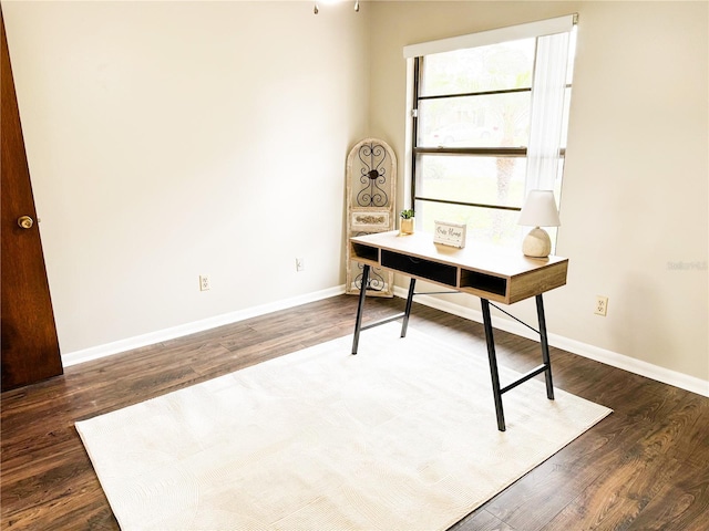 office featuring dark hardwood / wood-style floors