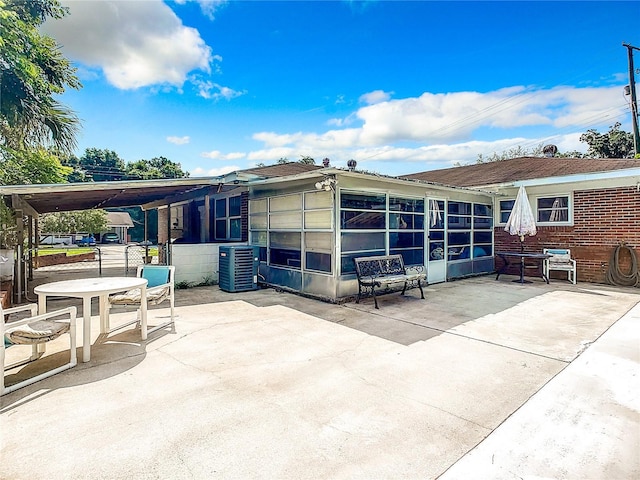 view of patio featuring central AC unit