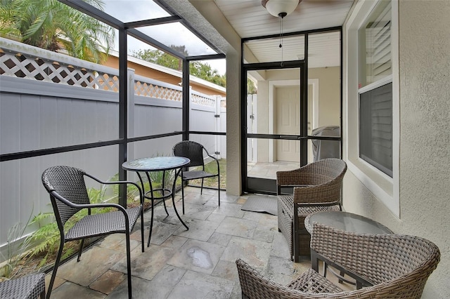 view of sunroom