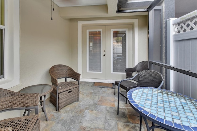 view of patio / terrace featuring french doors